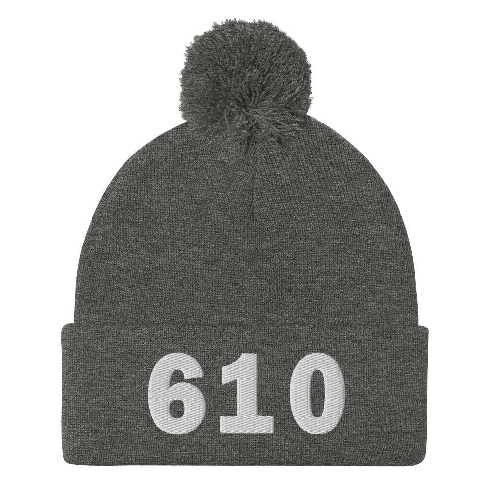 610 Area Code Pom-Pom Beanie