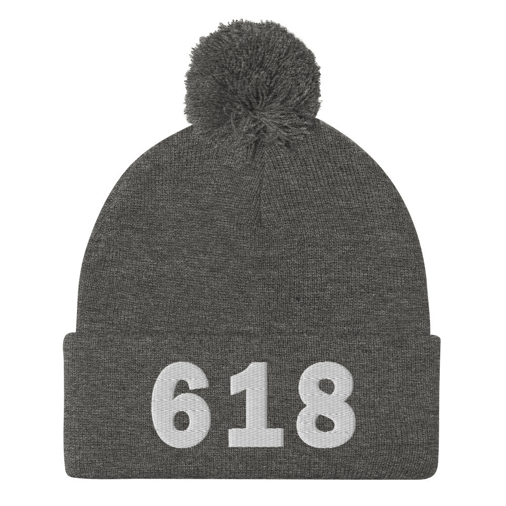 618 Area Code Pom-Pom Beanie