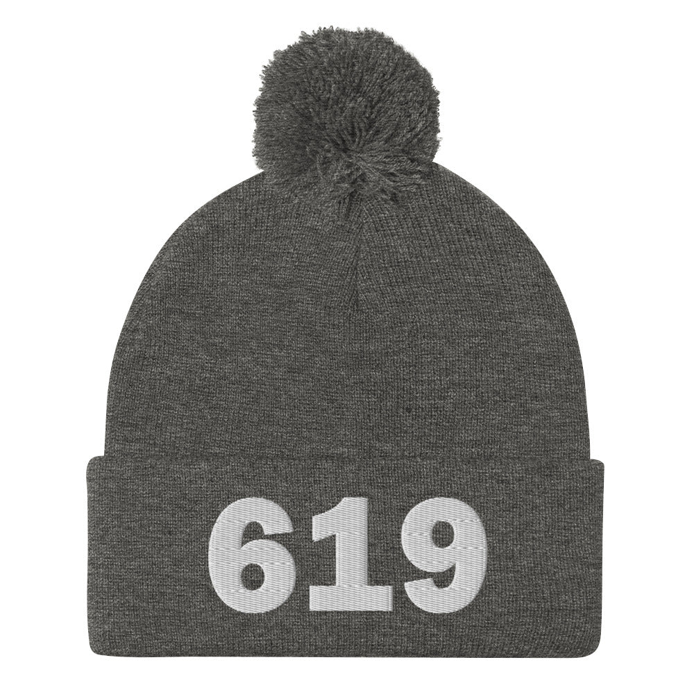 619 Area Code Pom-Pom Beanie