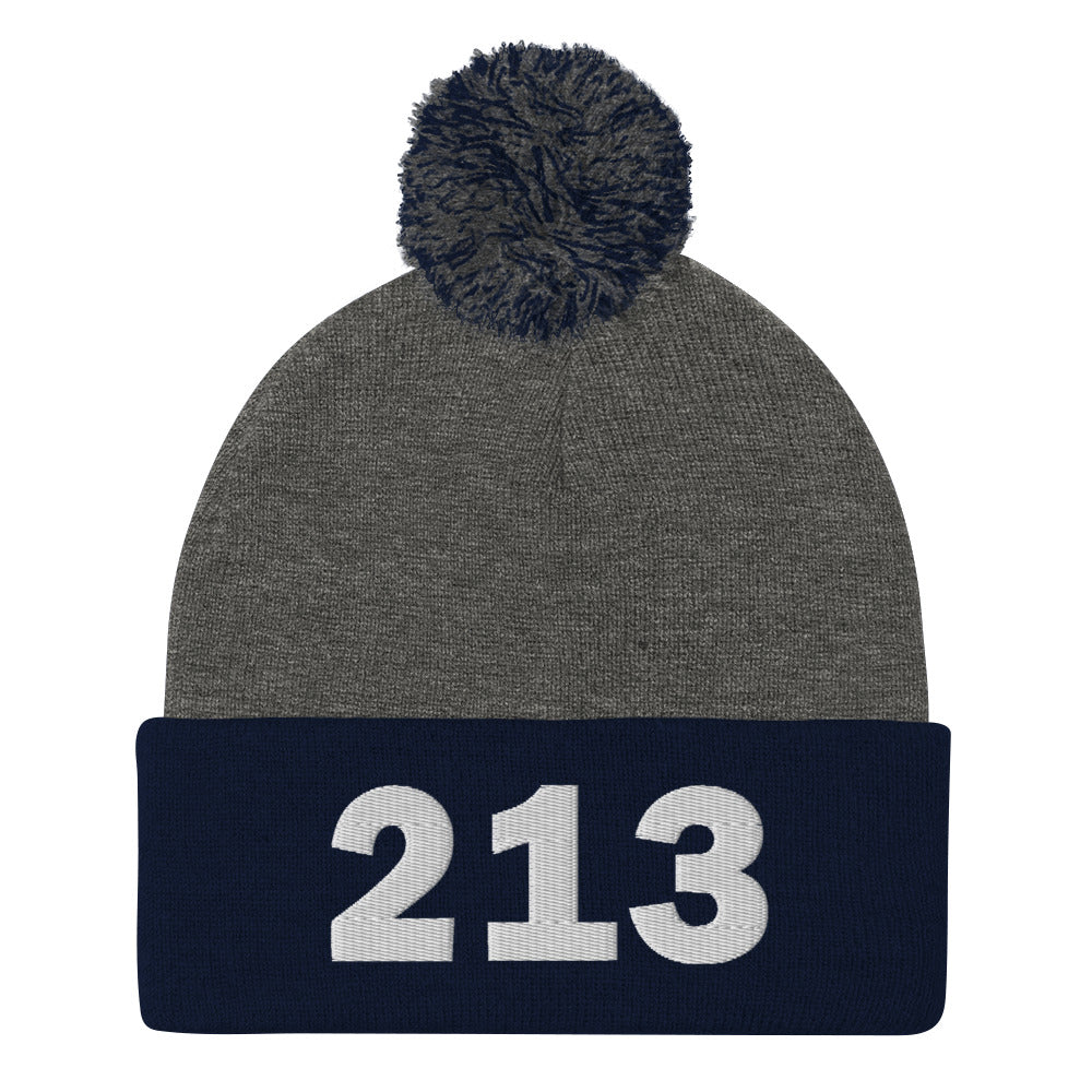 213 Area Code Pom-Pom Beanie