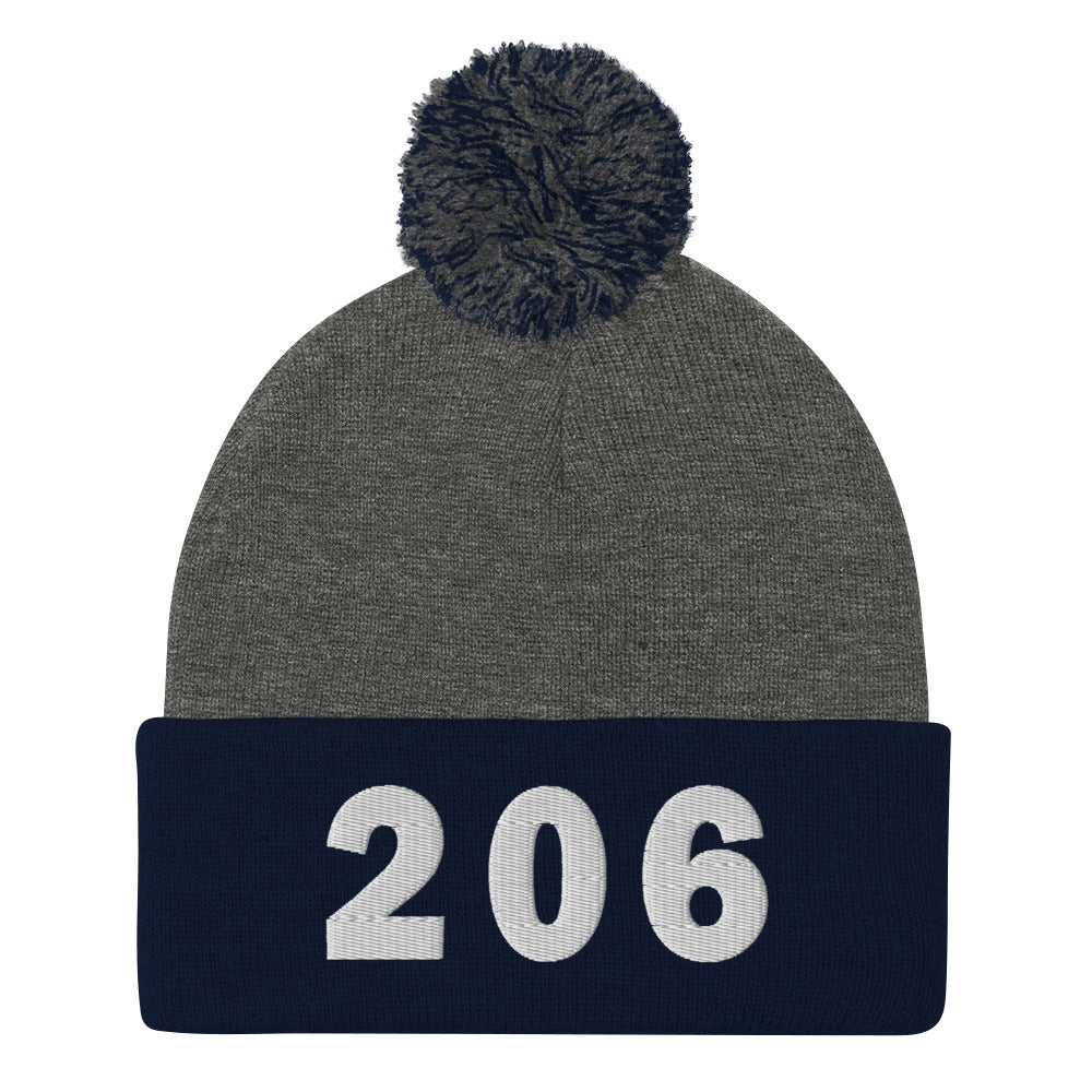 206 Area Code Pom-Pom Beanie