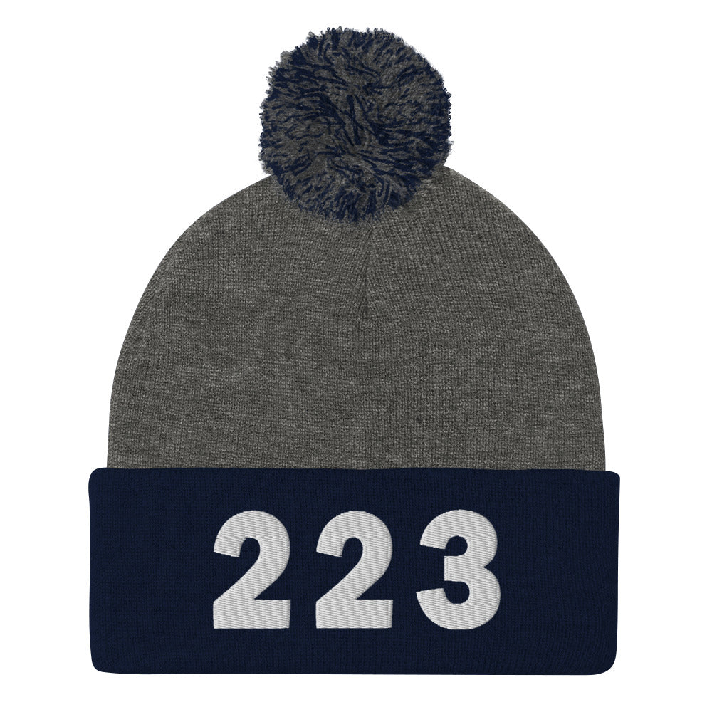 223 Area Code Pom-Pom Beanie