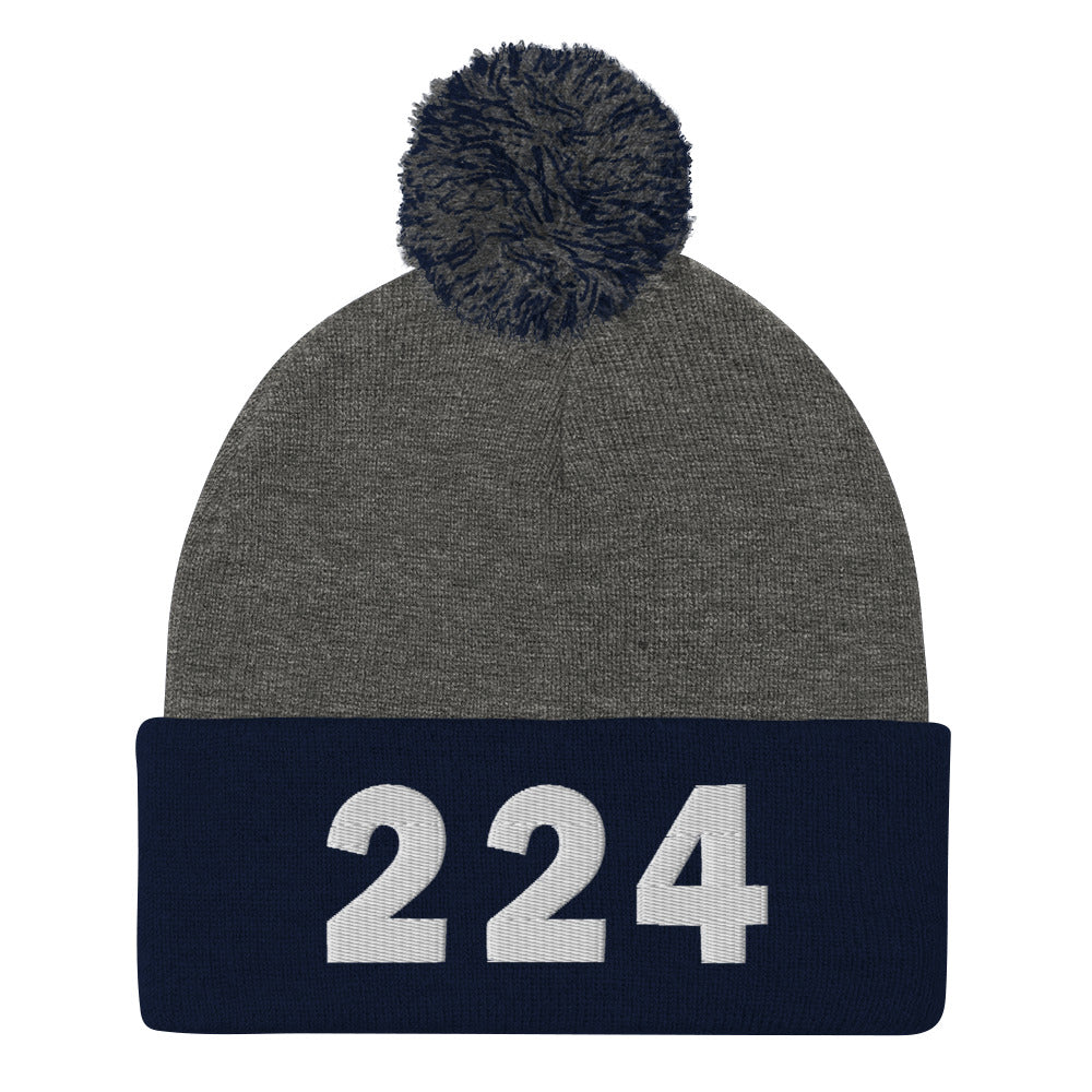 224 Area Code Pom-Pom Beanie