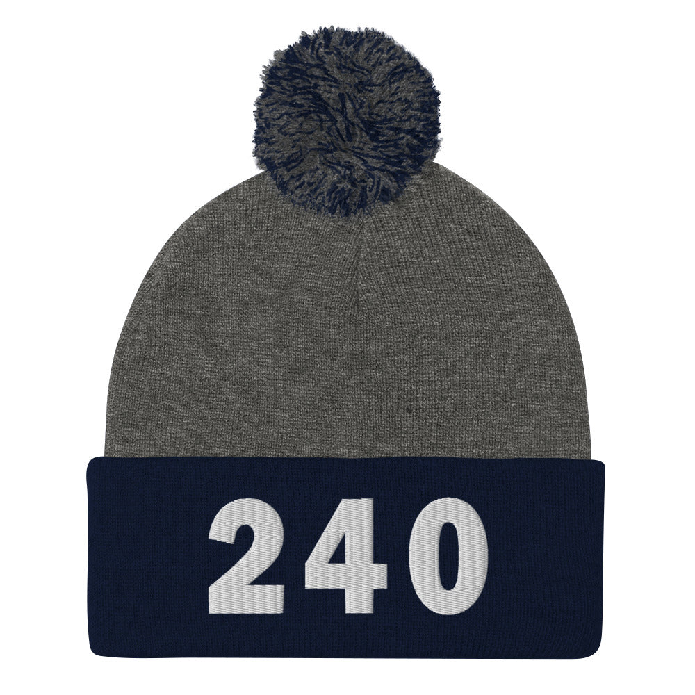 240 Area Code Pom-Pom Beanie