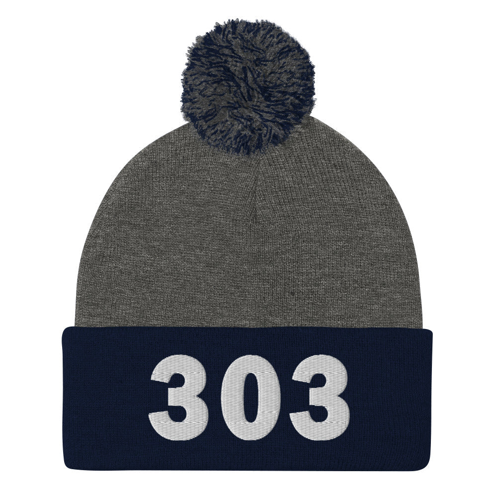 303 Area Code Pom-Pom Beanie