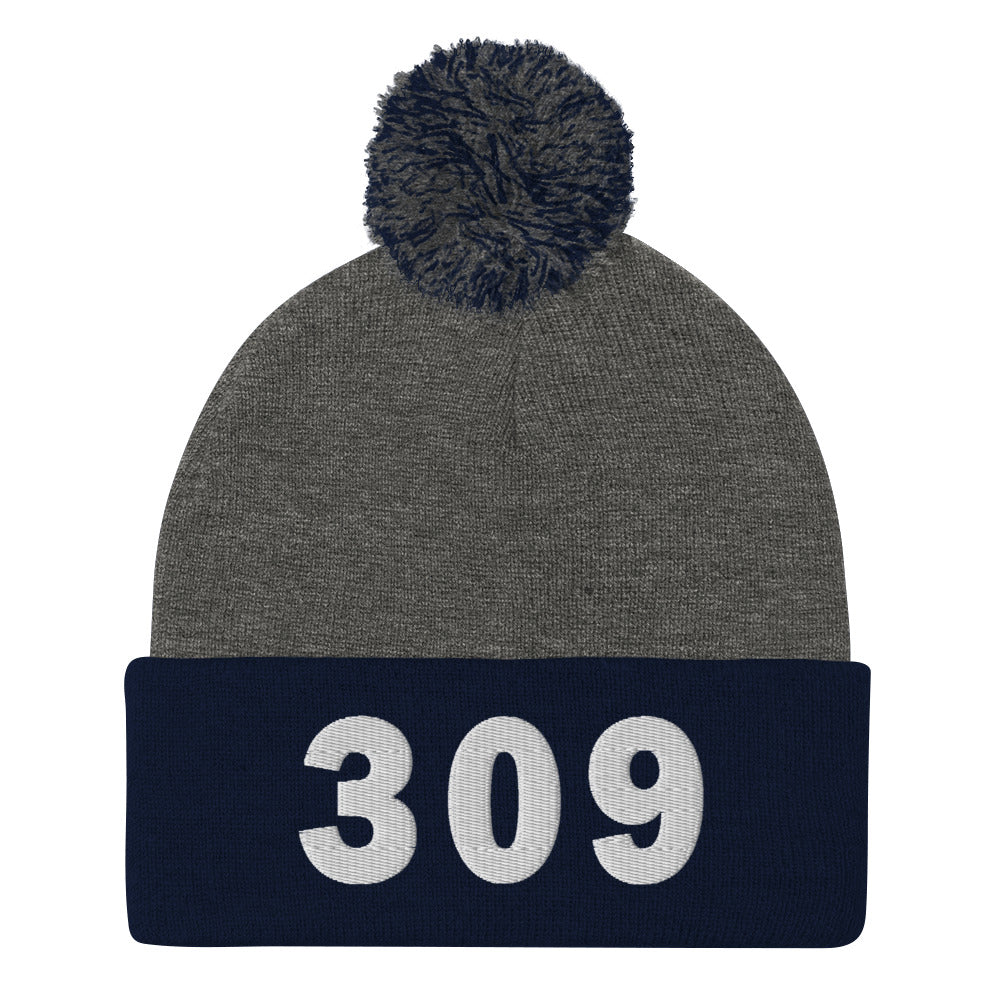 309 Area Code Pom-Pom Beanie