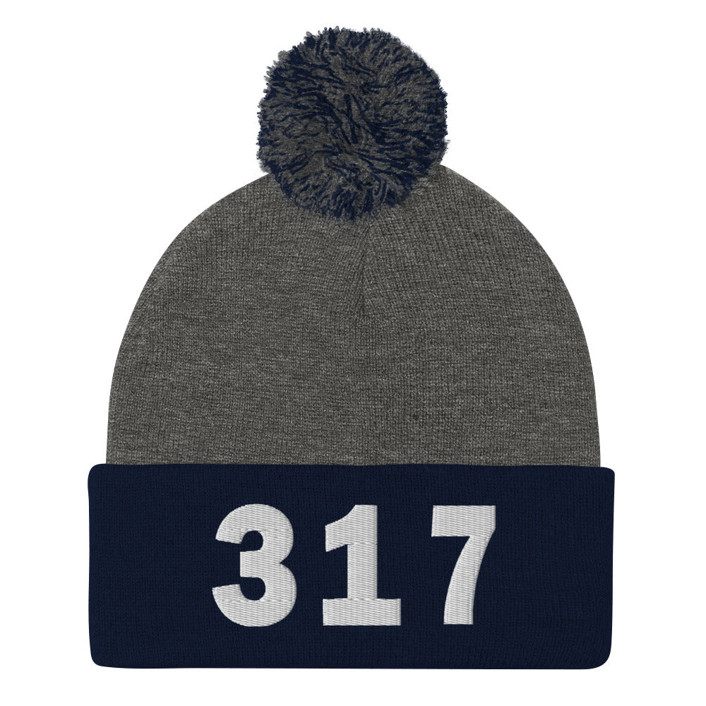 317 Area Code Pom-Pom Beanie