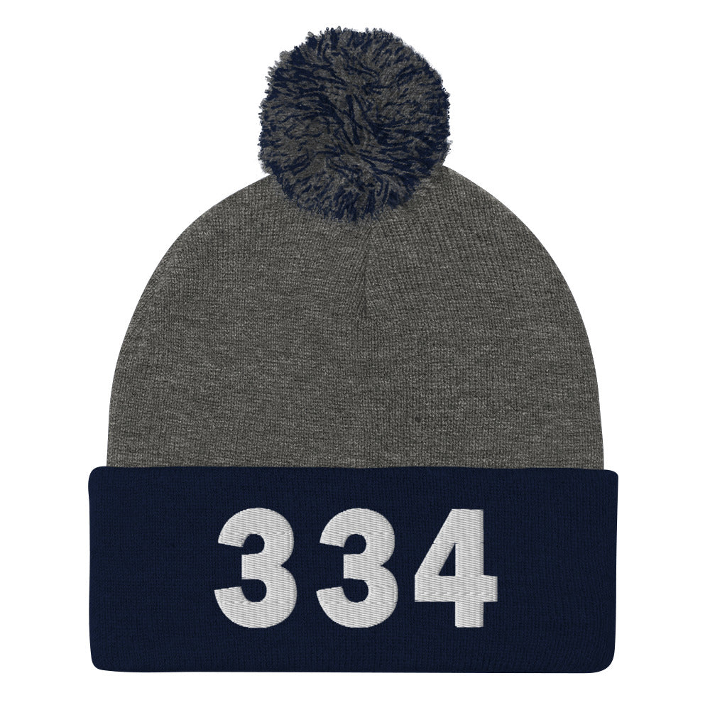 334 Area Code Pom-Pom Beanie
