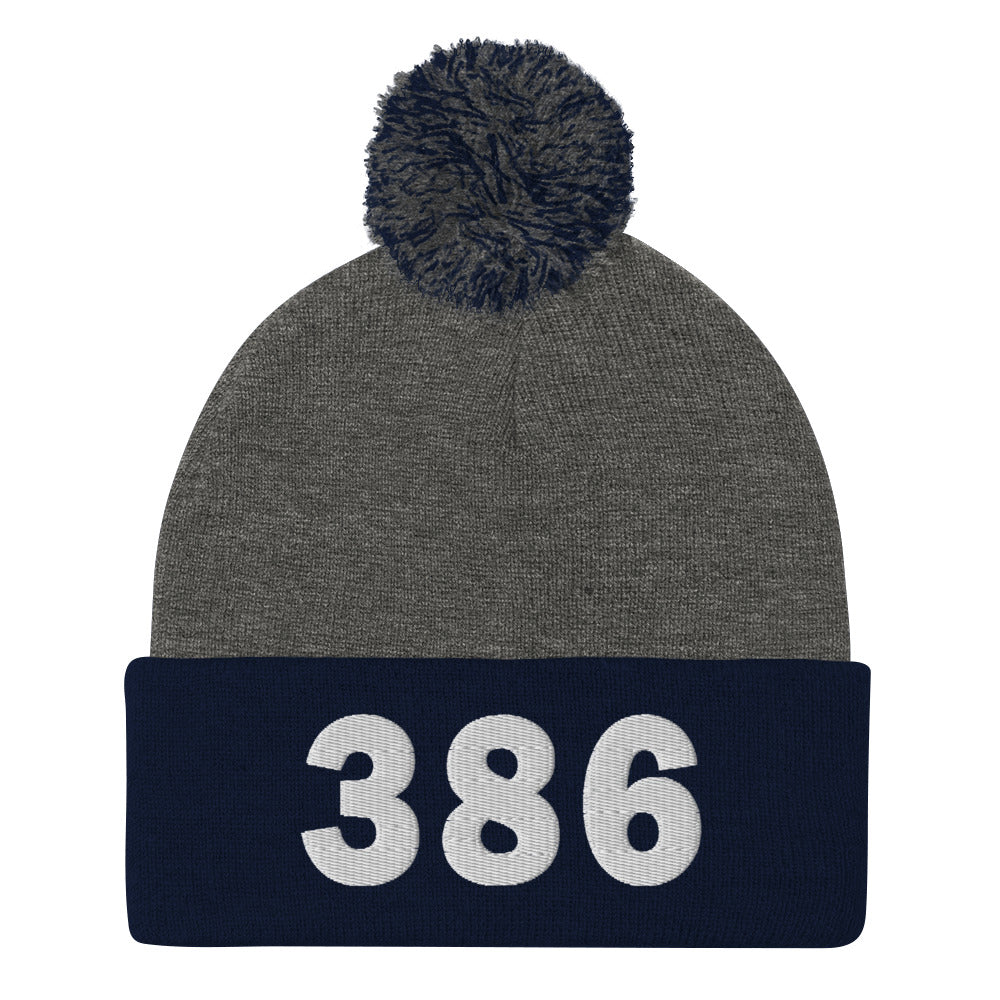 386 Area Code Pom-Pom Beanie