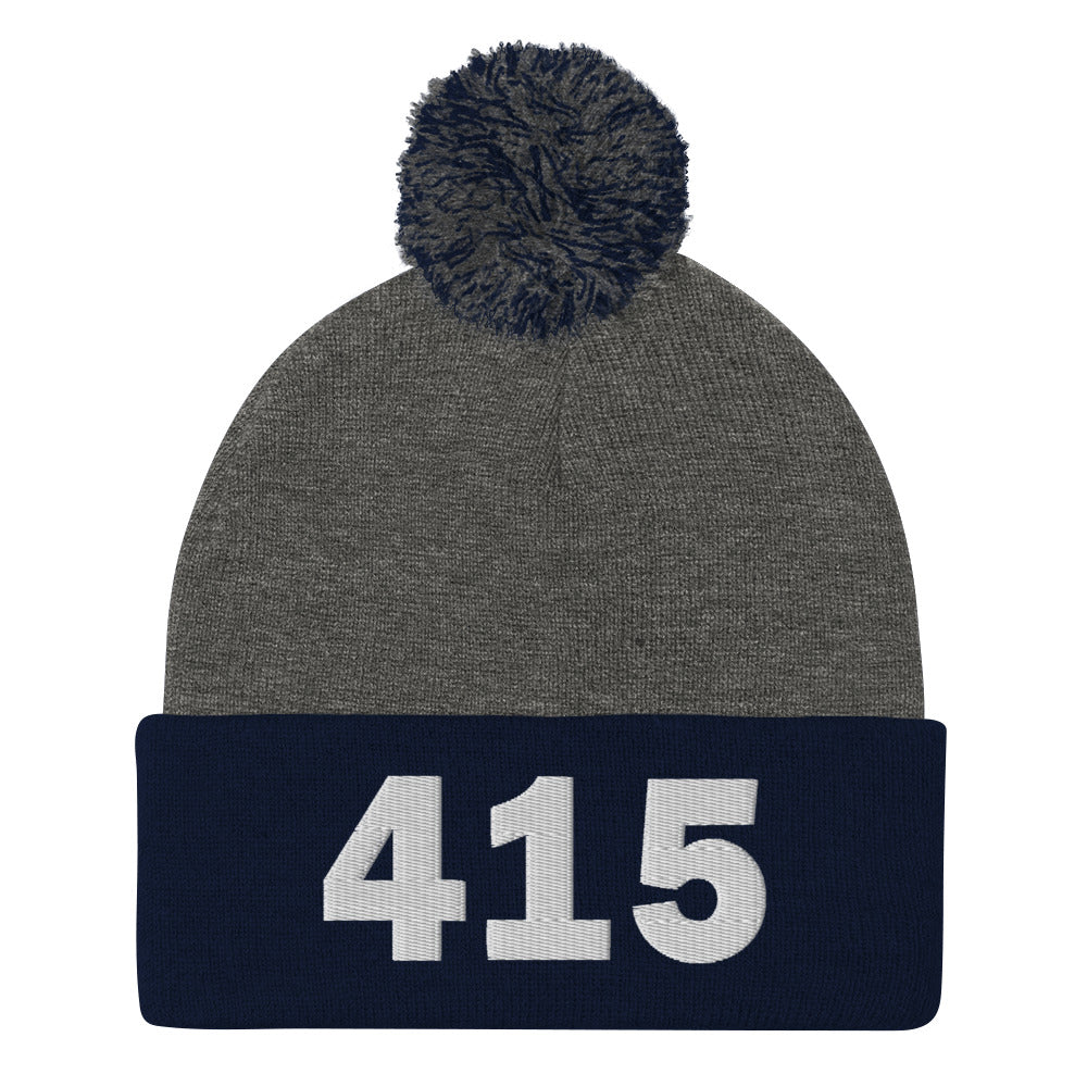 415 Area Code Pom-Pom Beanie