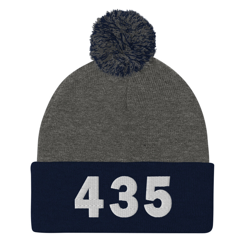 435 Area Code Pom-Pom Beanie