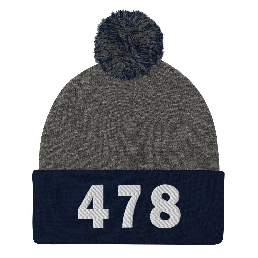 478 Area Code Pom-Pom Beanie