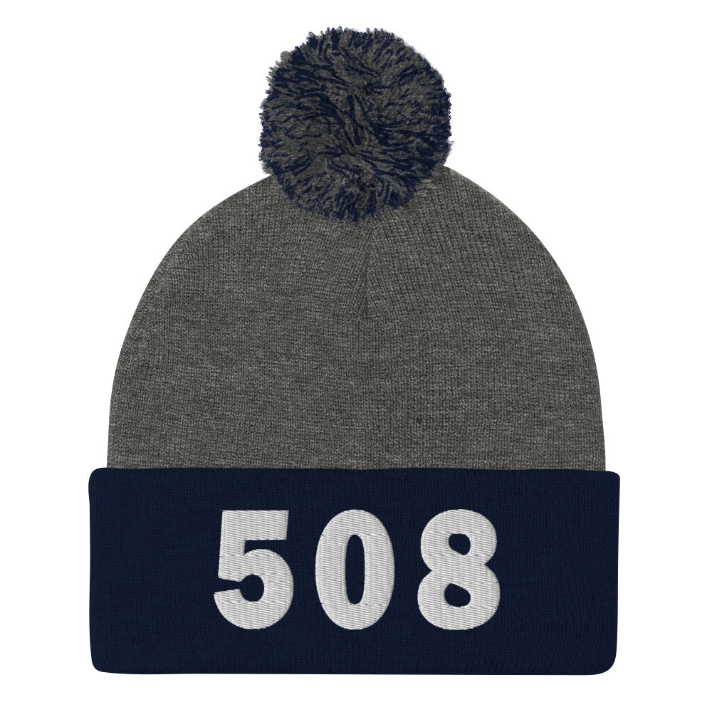 508 Area Code Pom-Pom Beanie