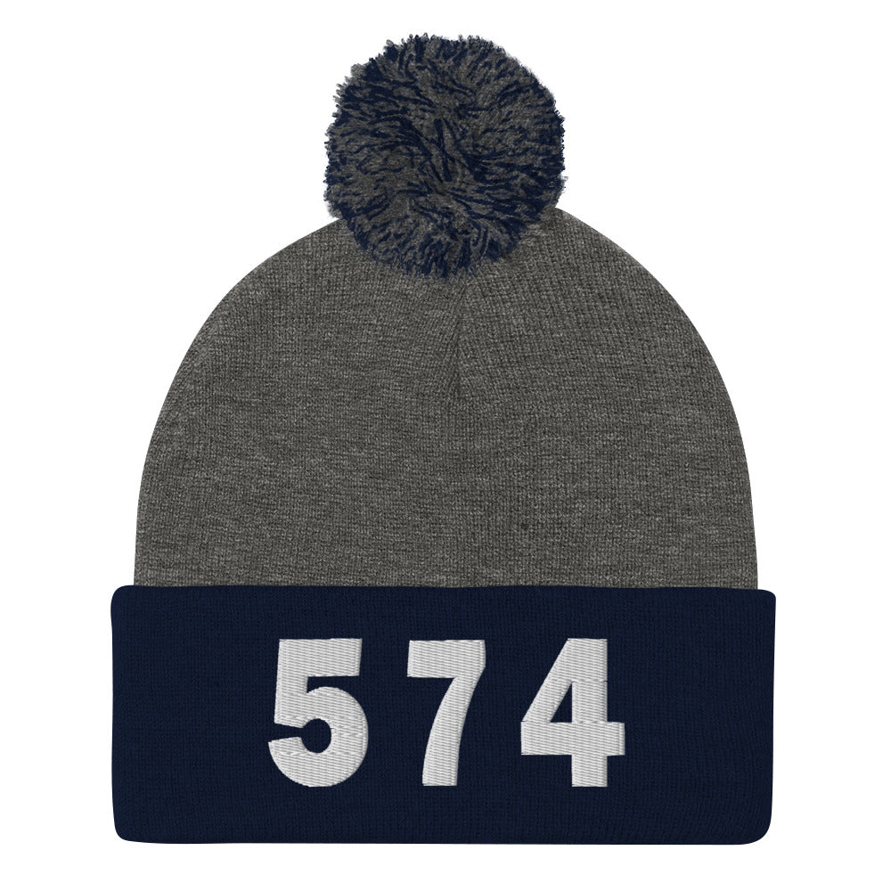 574 Area Code Pom-Pom Beanie
