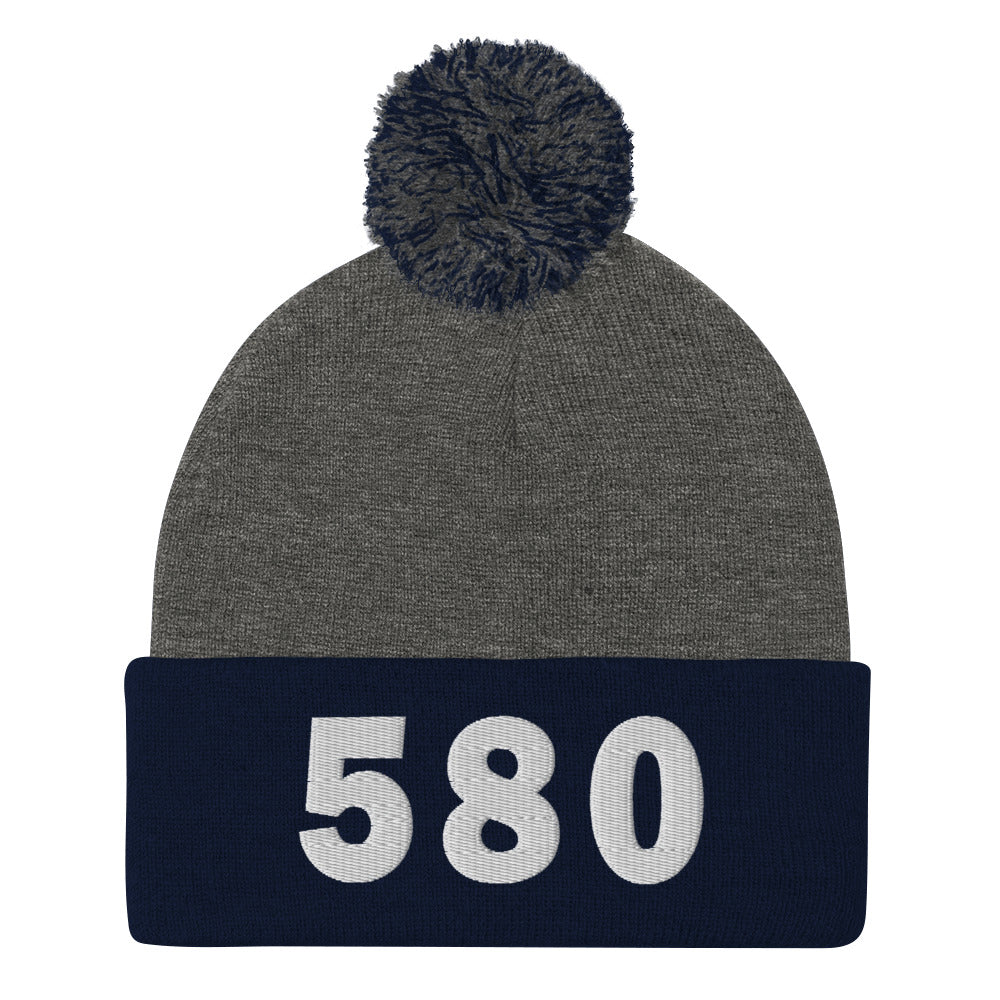 580 Area Code Pom-Pom Beanie
