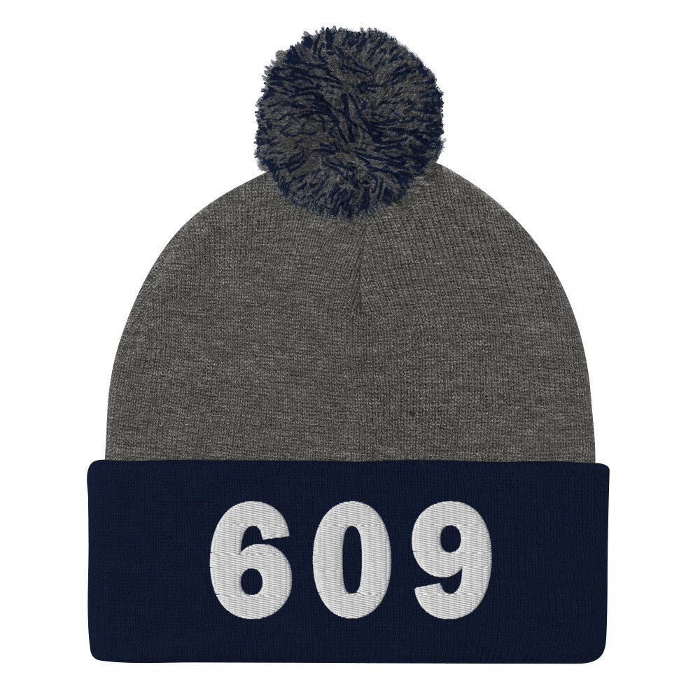 609 Area Code Pom-Pom Beanie