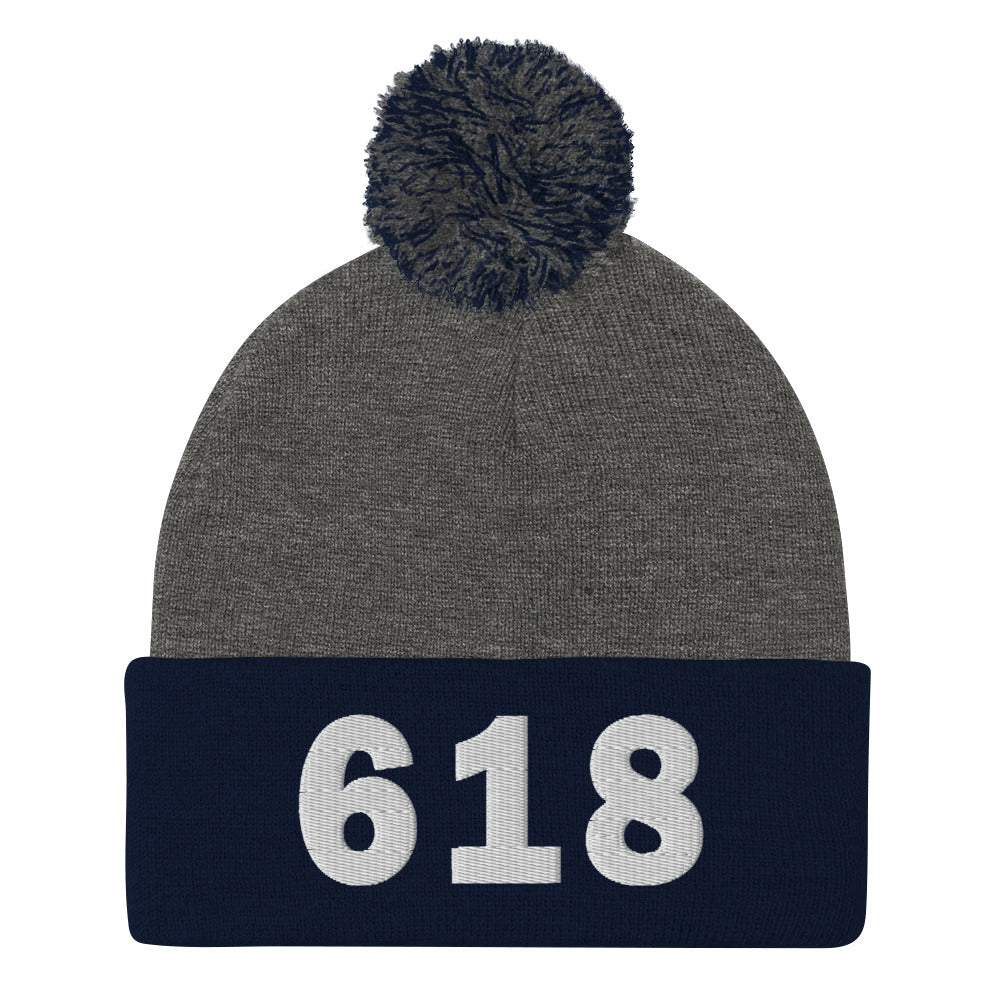 618 Area Code Pom-Pom Beanie