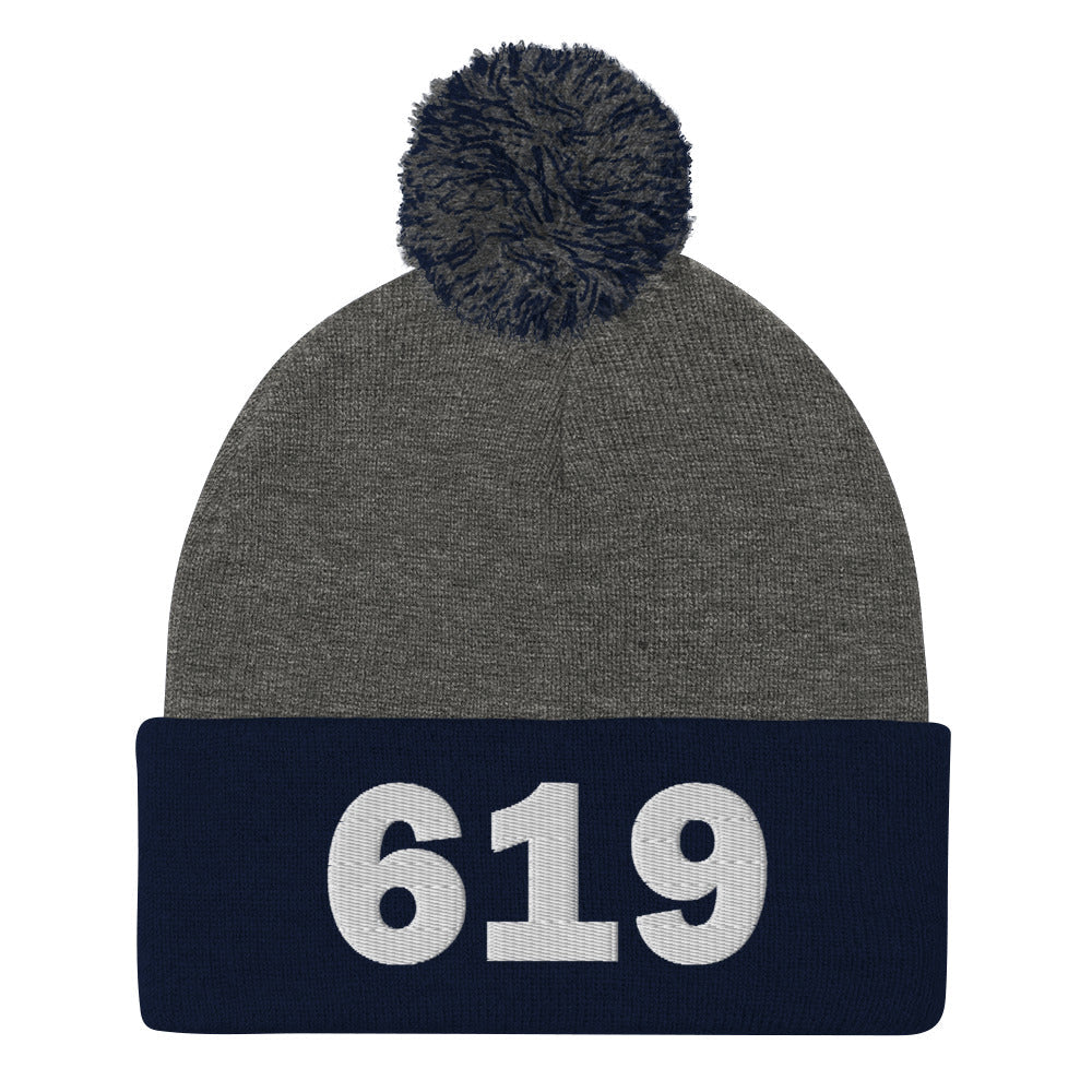 619 Area Code Pom-Pom Beanie