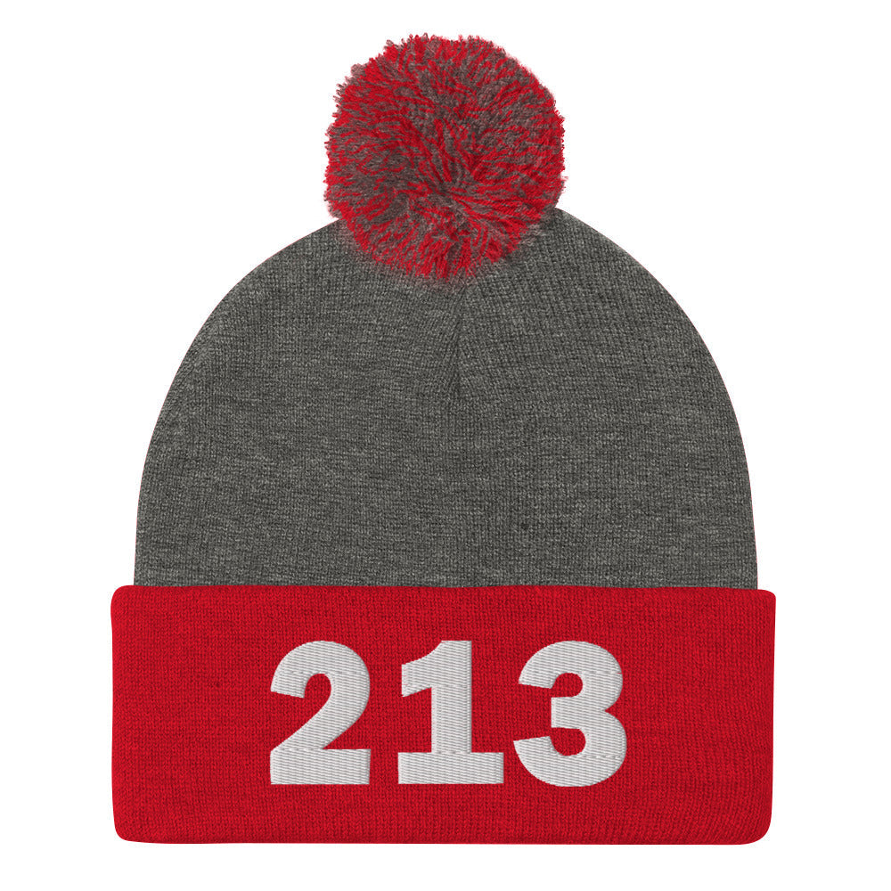 213 Area Code Pom-Pom Beanie