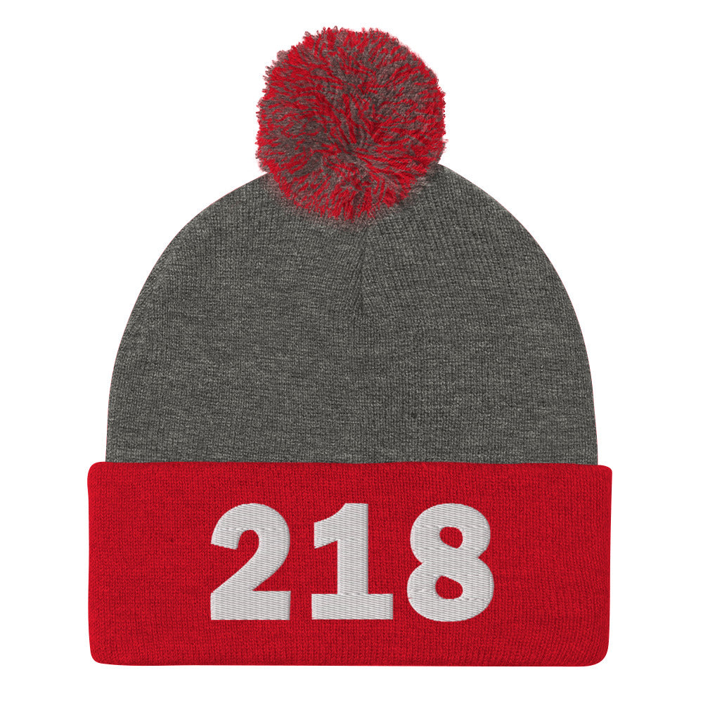 218 Area Code Pom-Pom Beanie