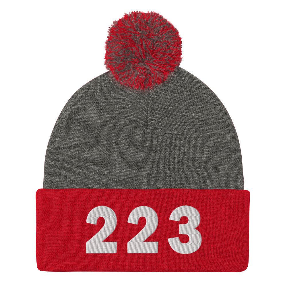 223 Area Code Pom-Pom Beanie