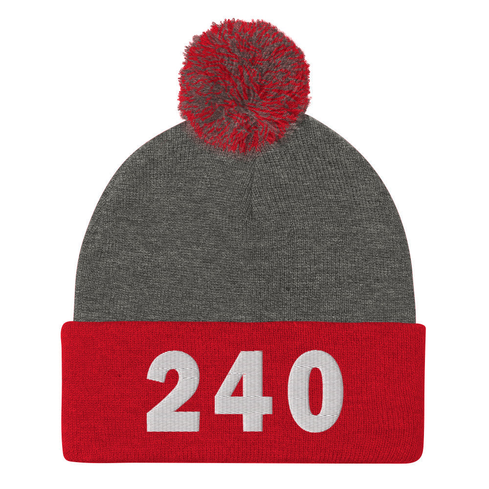 240 Area Code Pom-Pom Beanie