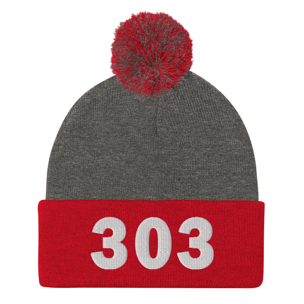 303 Area Code Pom-Pom Beanie