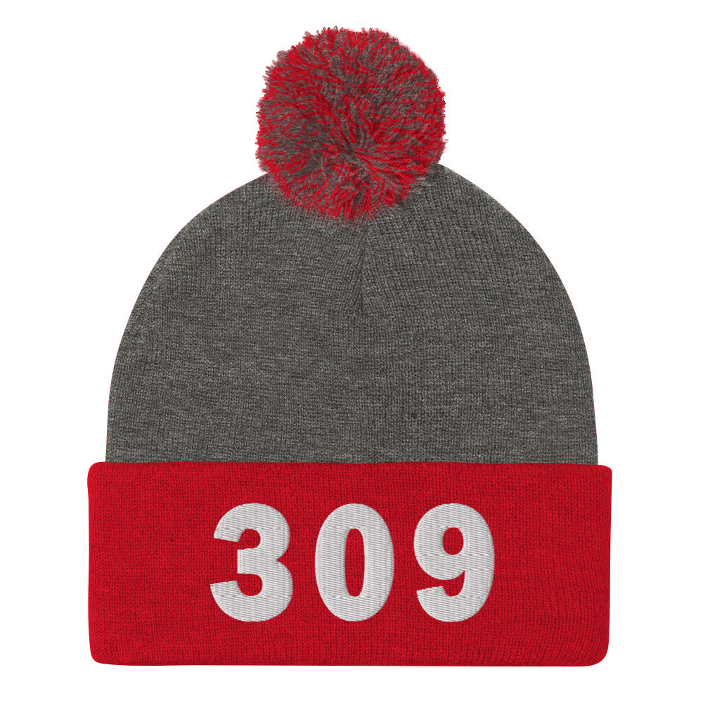 309 Area Code Pom-Pom Beanie