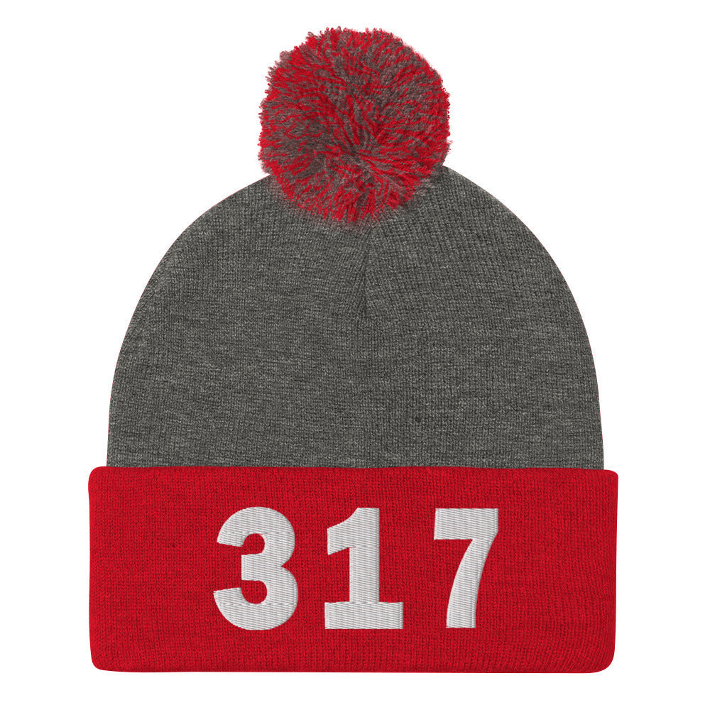 317 Area Code Pom-Pom Beanie