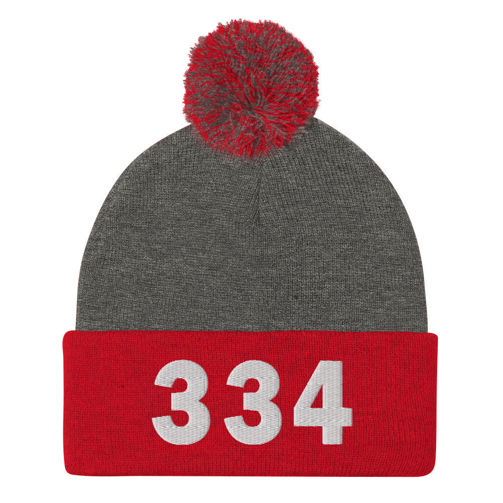 334 Area Code Pom-Pom Beanie