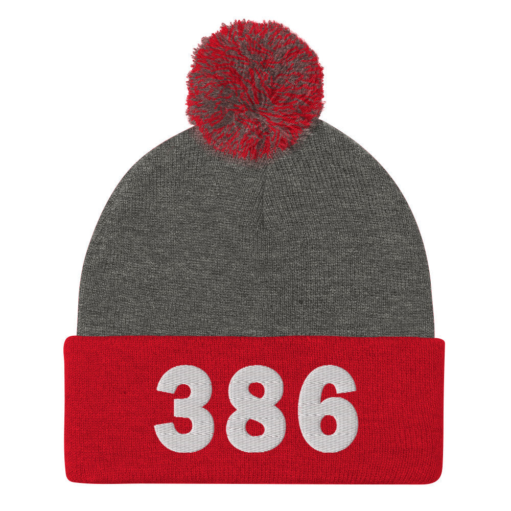 386 Area Code Pom-Pom Beanie