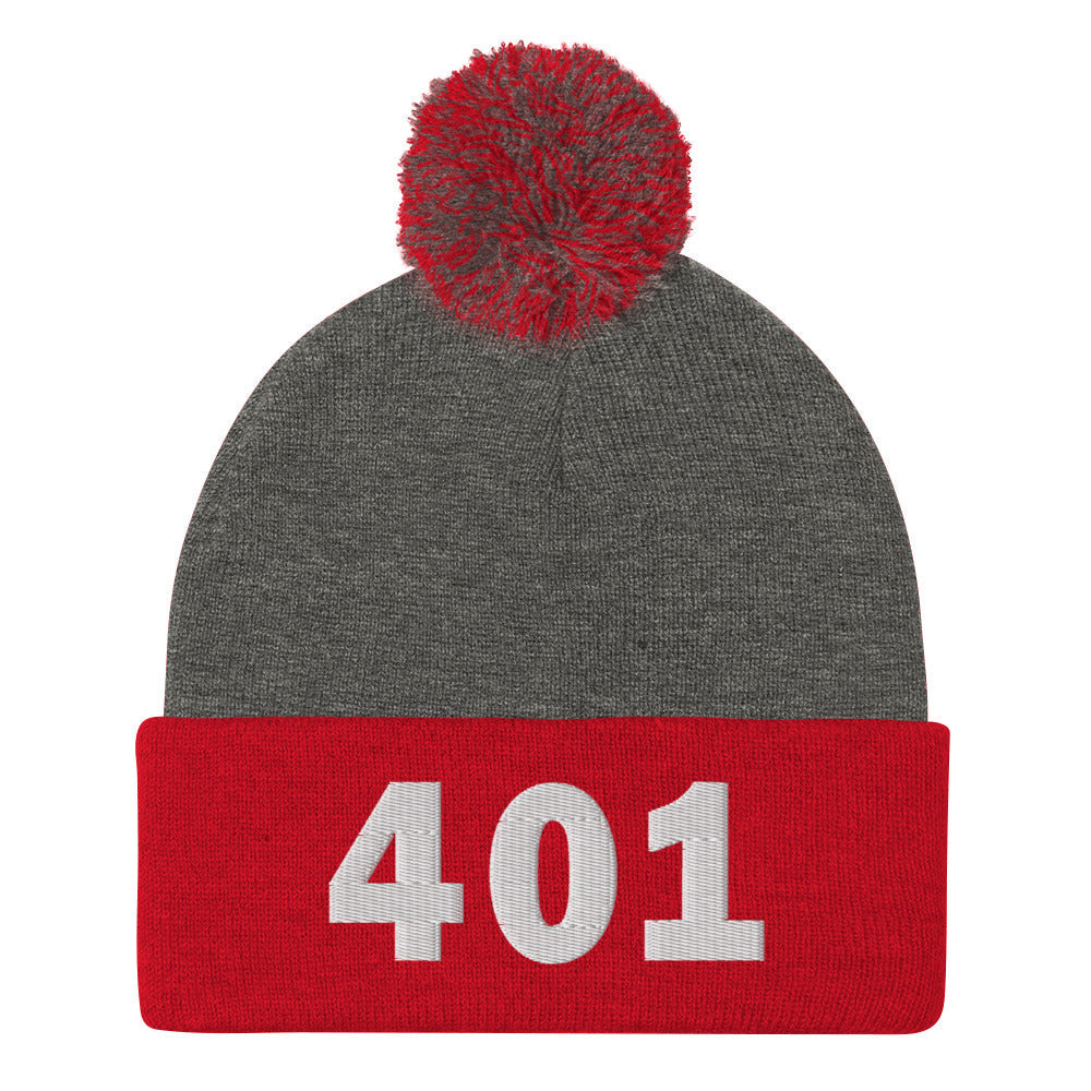 401 Area Code Pom-Pom Beanie