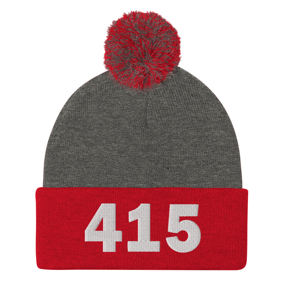 415 Area Code Pom-Pom Beanie