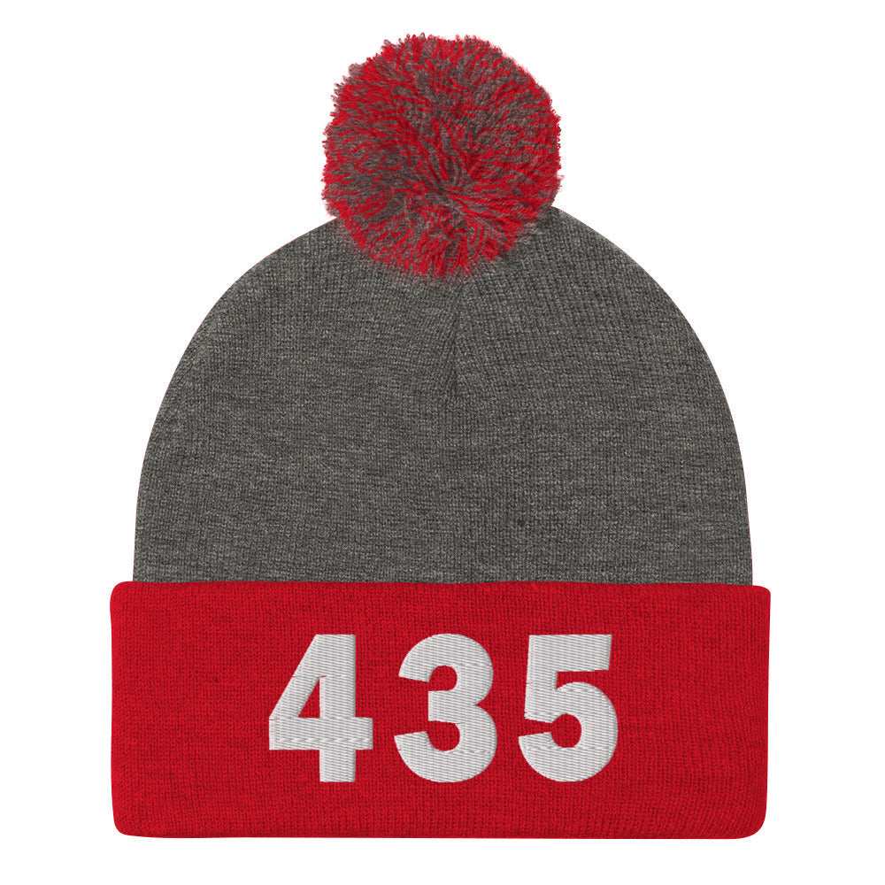 435 Area Code Pom-Pom Beanie