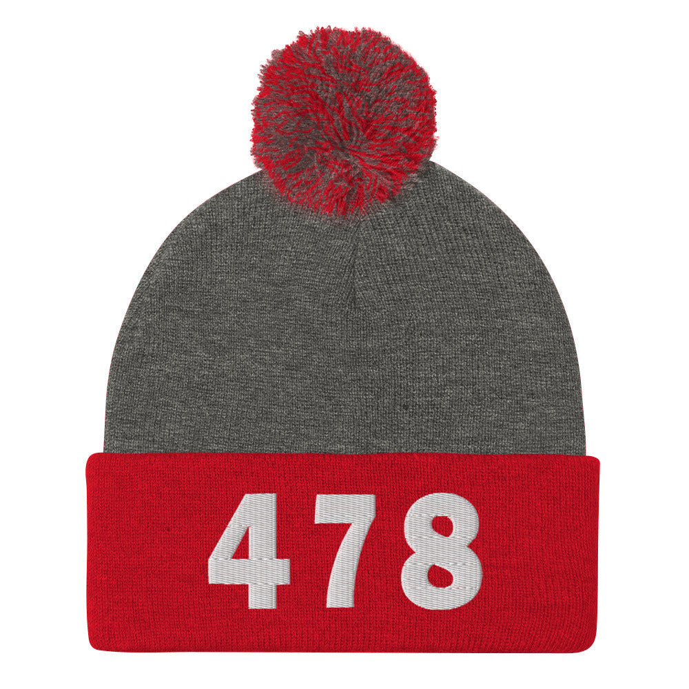 478 Area Code Pom-Pom Beanie