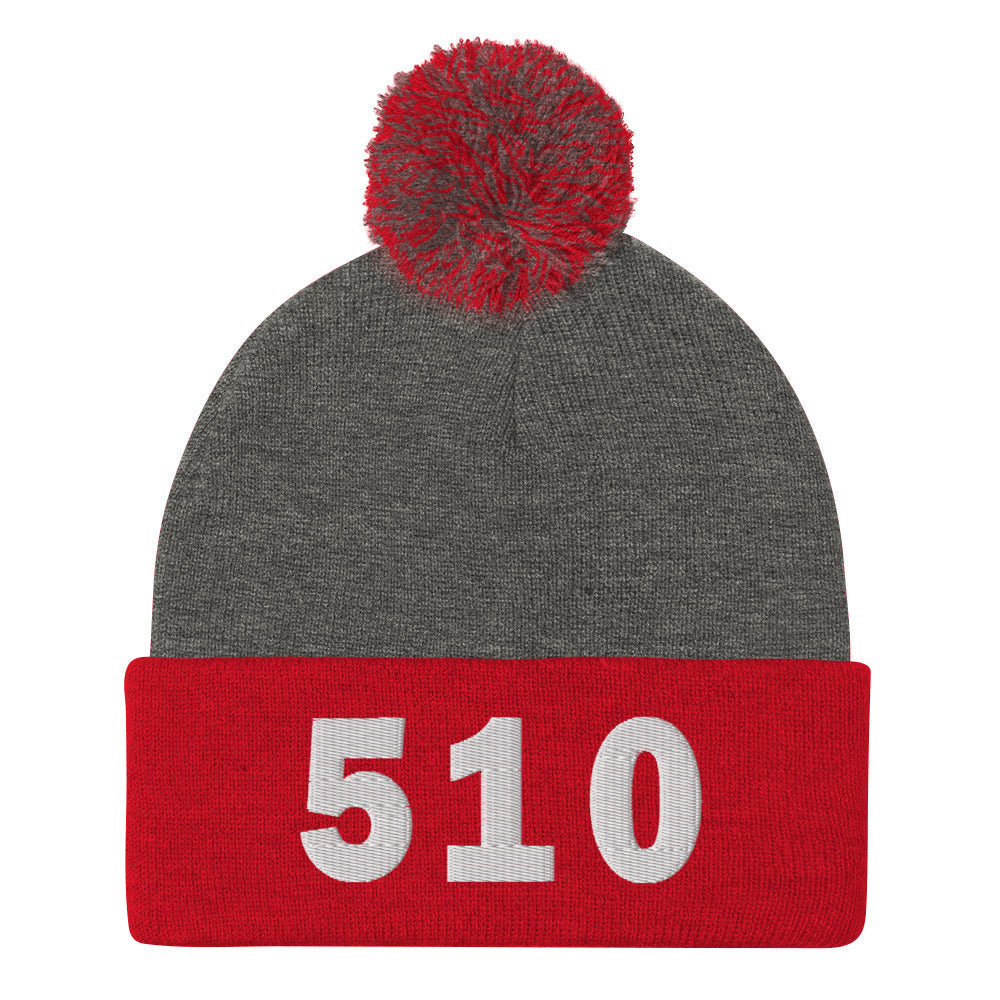 510 Area Code Pom-Pom Beanie