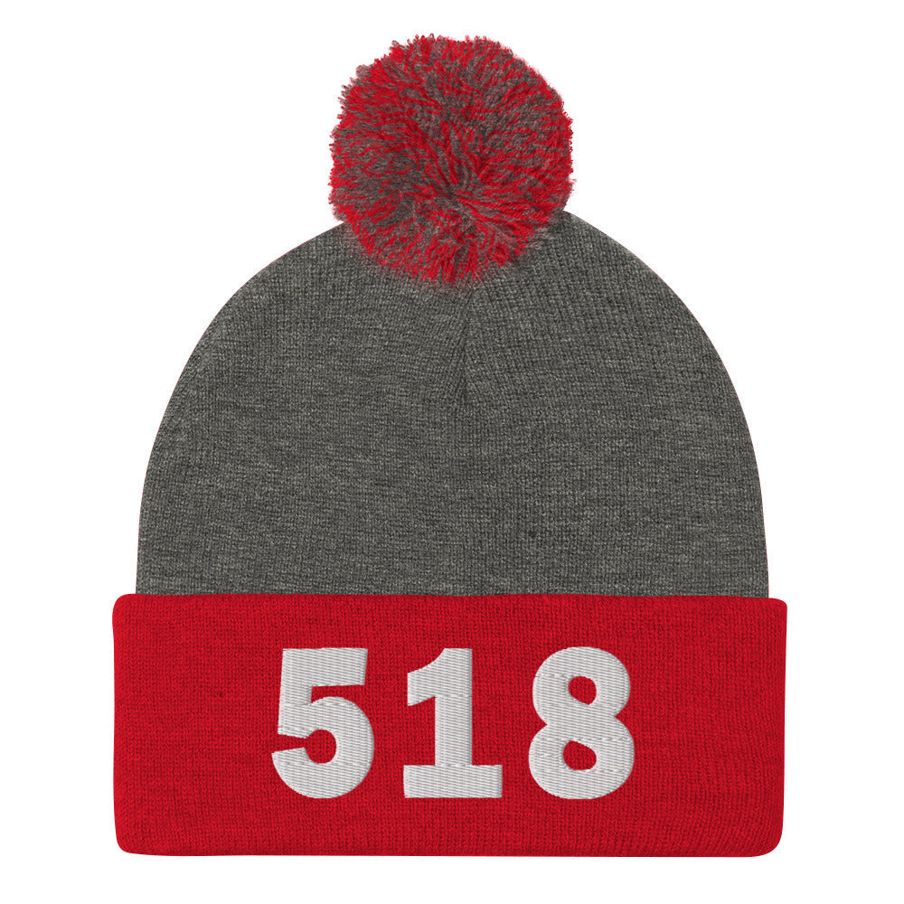 518 Area Code Pom-Pom Beanie