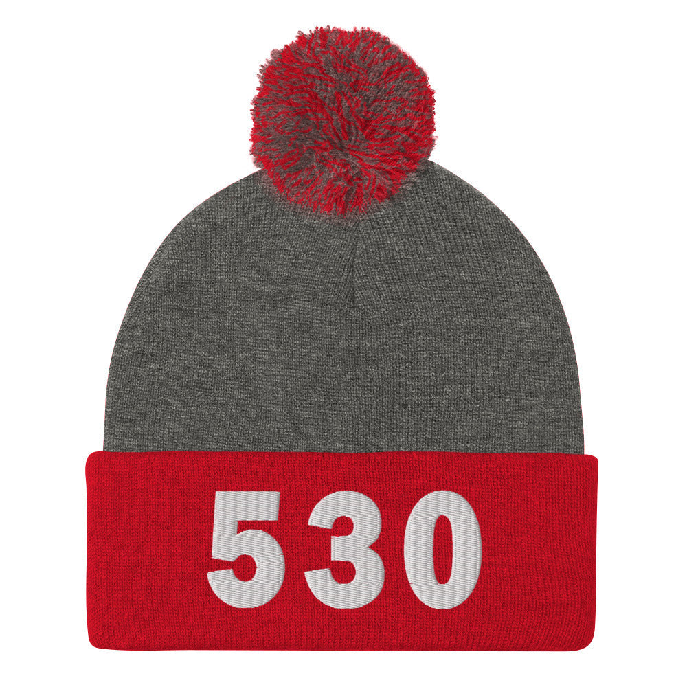 530 Area Code Pom-Pom Beanie