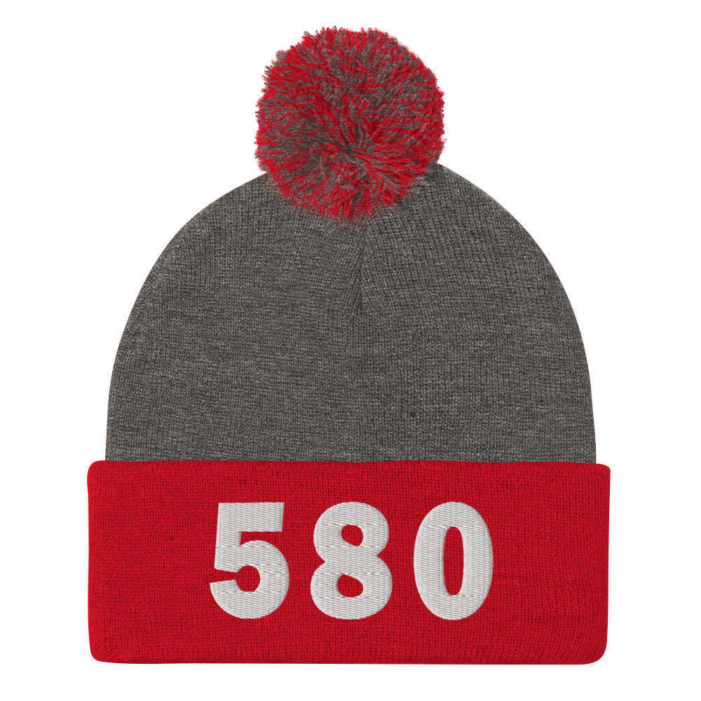 580 Area Code Pom-Pom Beanie