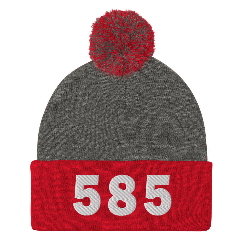 585 Area Code Pom-Pom Beanie