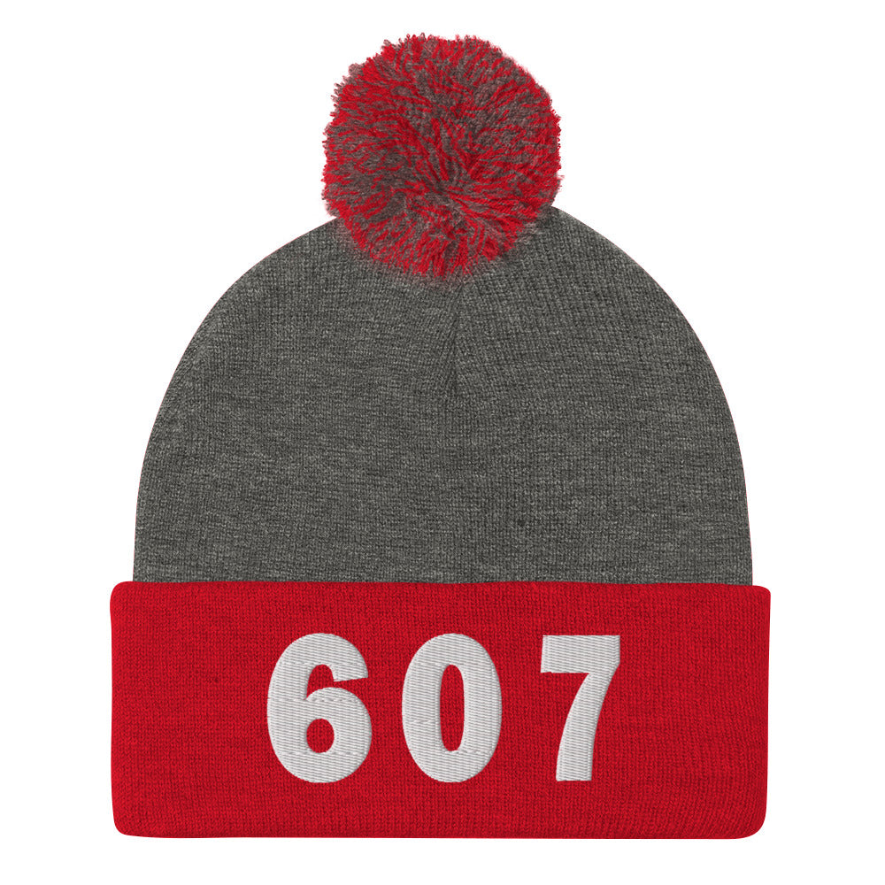 607 Area Code Pom-Pom Beanie