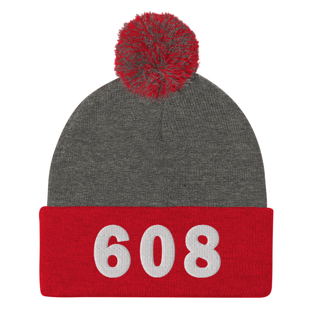 608 Area Code Pom-Pom Beanie