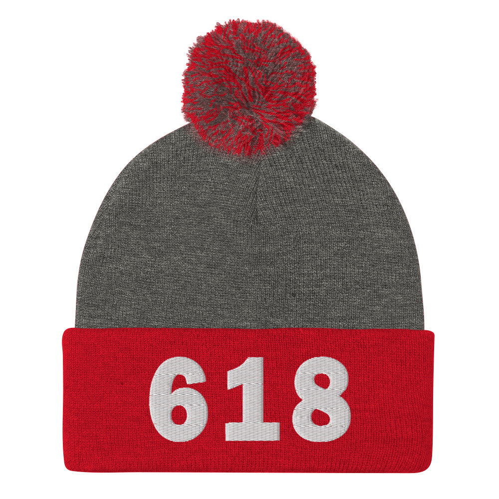 618 Area Code Pom-Pom Beanie
