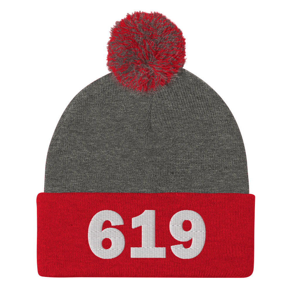 619 Area Code Pom-Pom Beanie