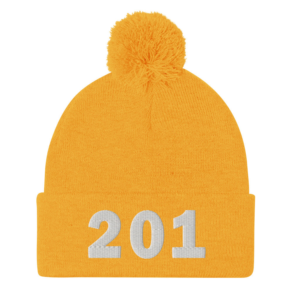 201 Area Code Pom-Pom Beanie