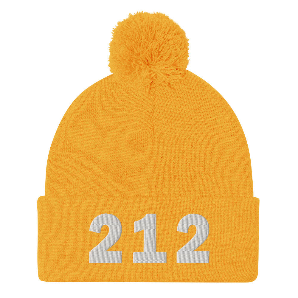 212 Area Code Pom-Pom Beanie