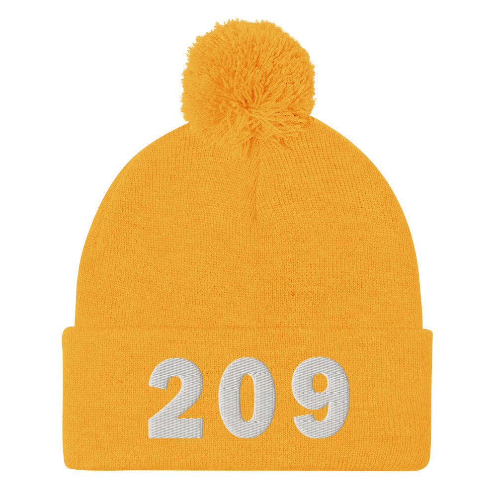 209 Area Code Pom-Pom Beanie