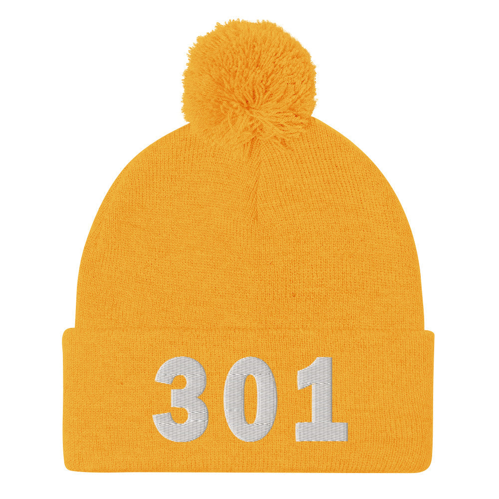301 Area Code Pom-Pom Beanie