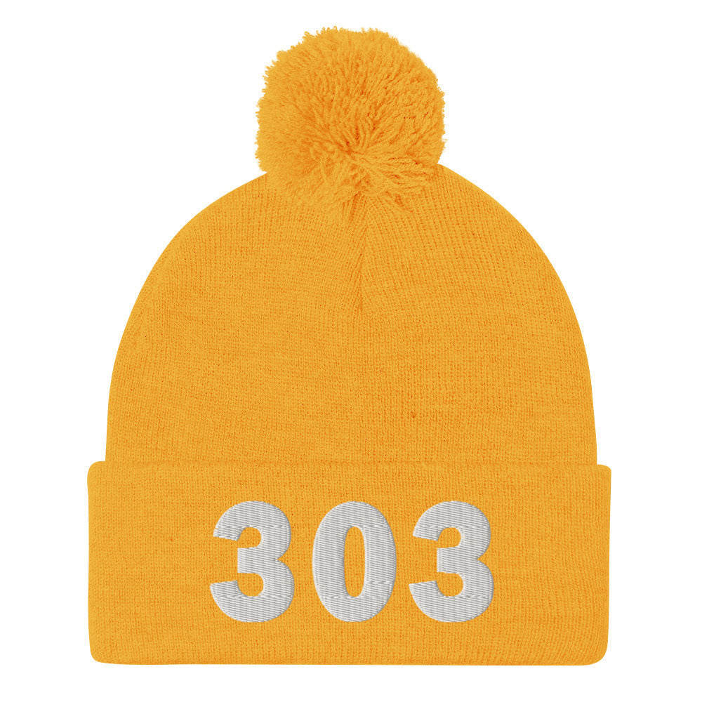 303 Area Code Pom-Pom Beanie
