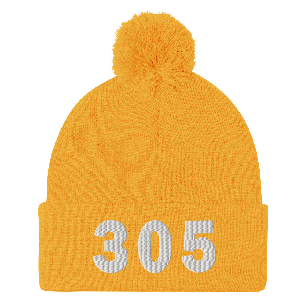 305 Area Code Pom-Pom Beanie